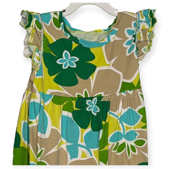 Carters Green & Yellow Floral Short Sleeve Dress Size 6X - Picture 2 of 8